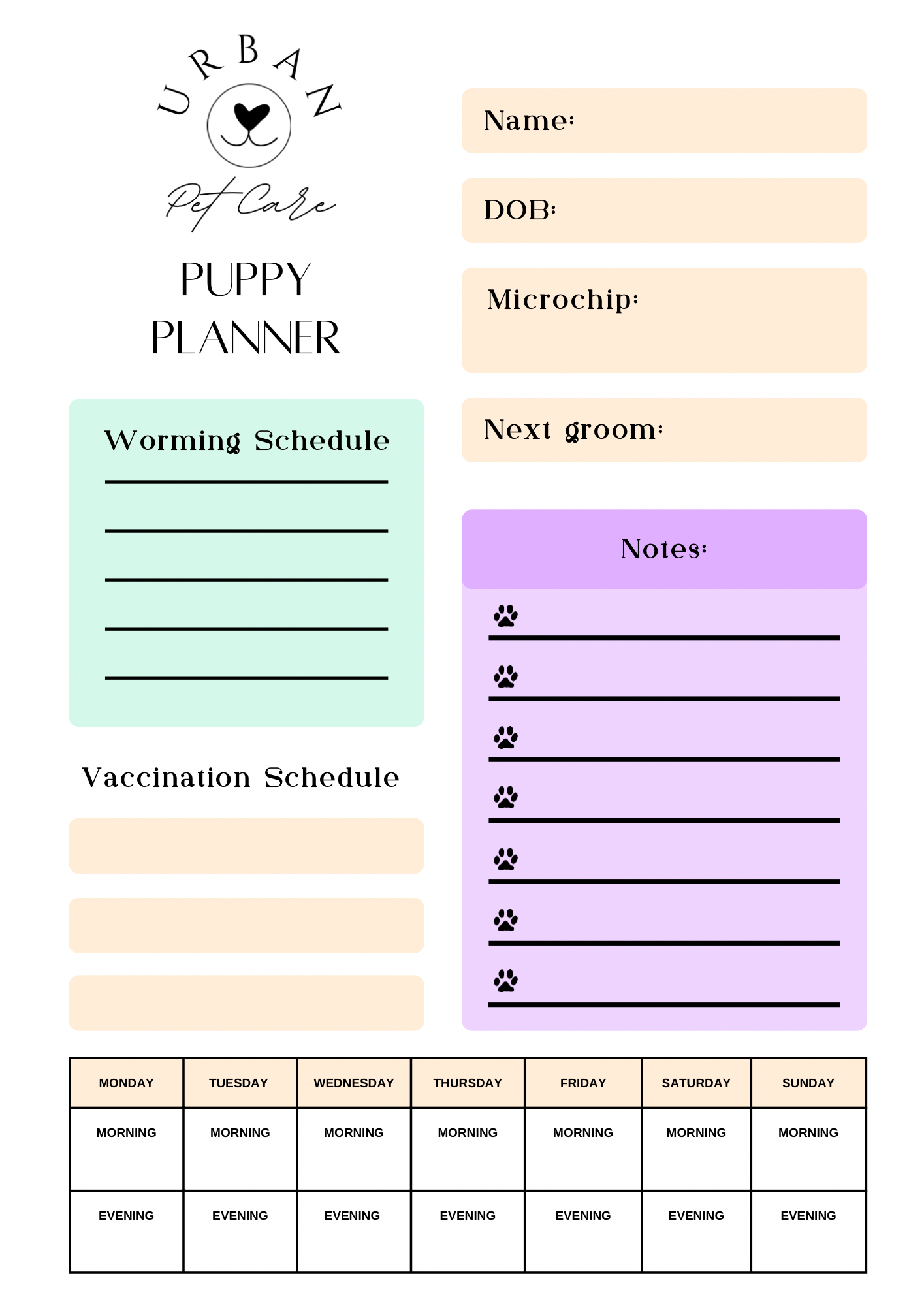 Puppy Planner Digital Download