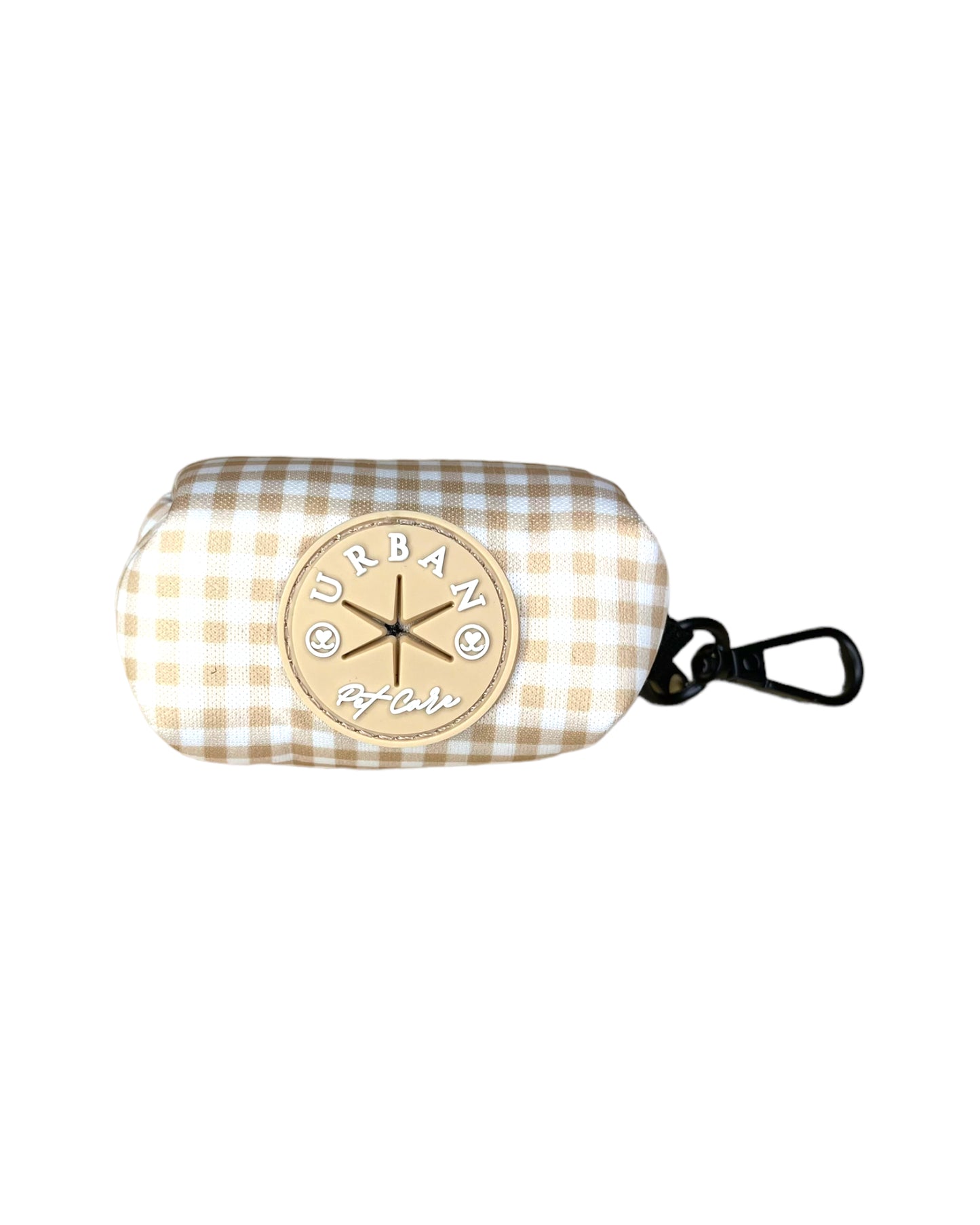 Poop Bag Holder - Chic Sands Gingham Black Zip