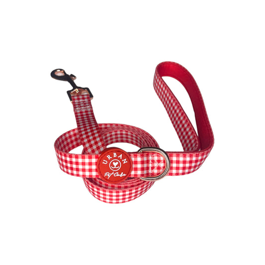 Leash - Crimson Red Gingham “NEW”